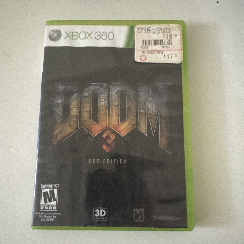 Doom 3 BFG Edition Xbox 360 Xbox One Backward Compatible Case Disc